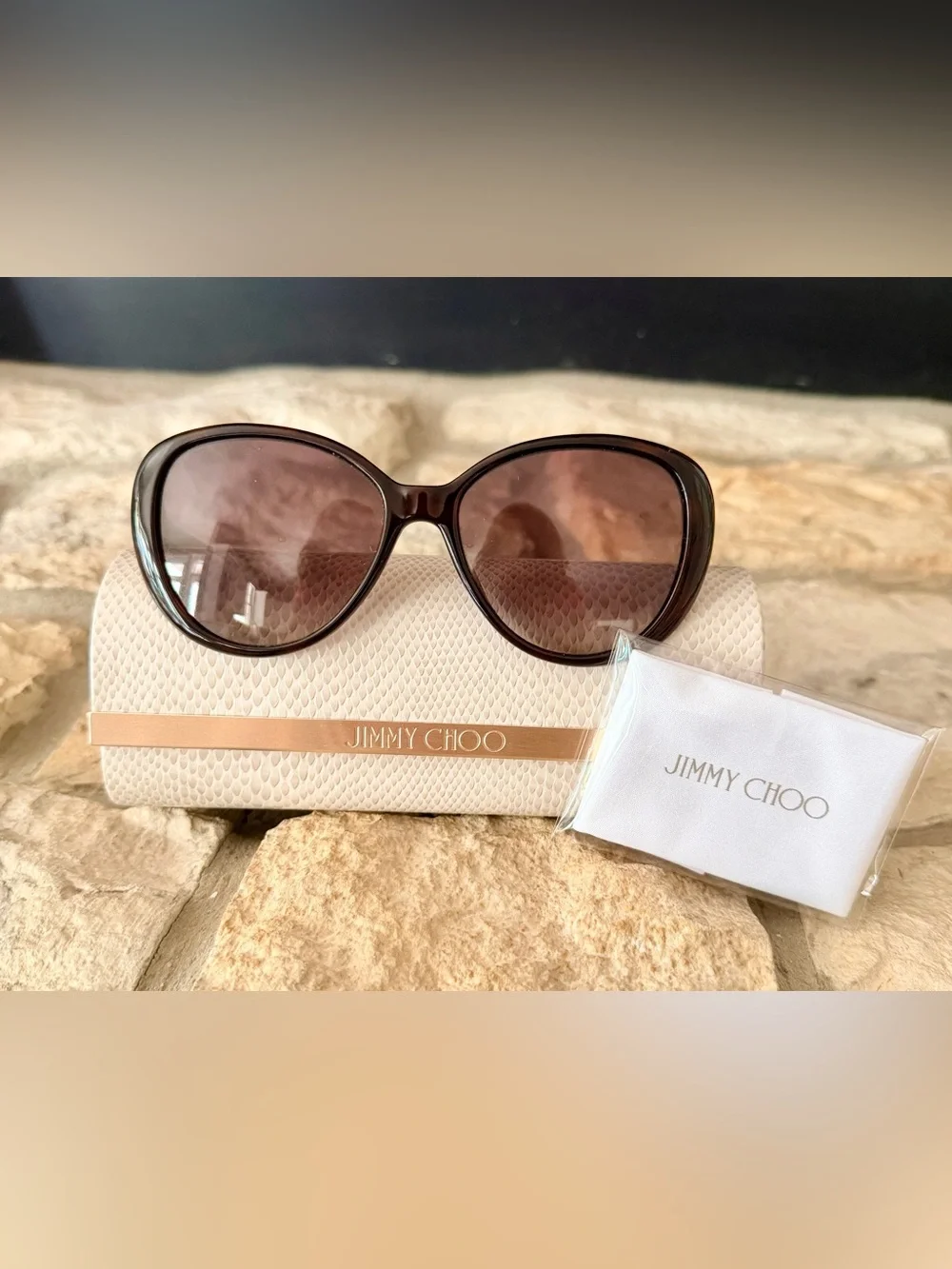 Jimmy Choo Brown Gradient Oversized Women's Sunglasses